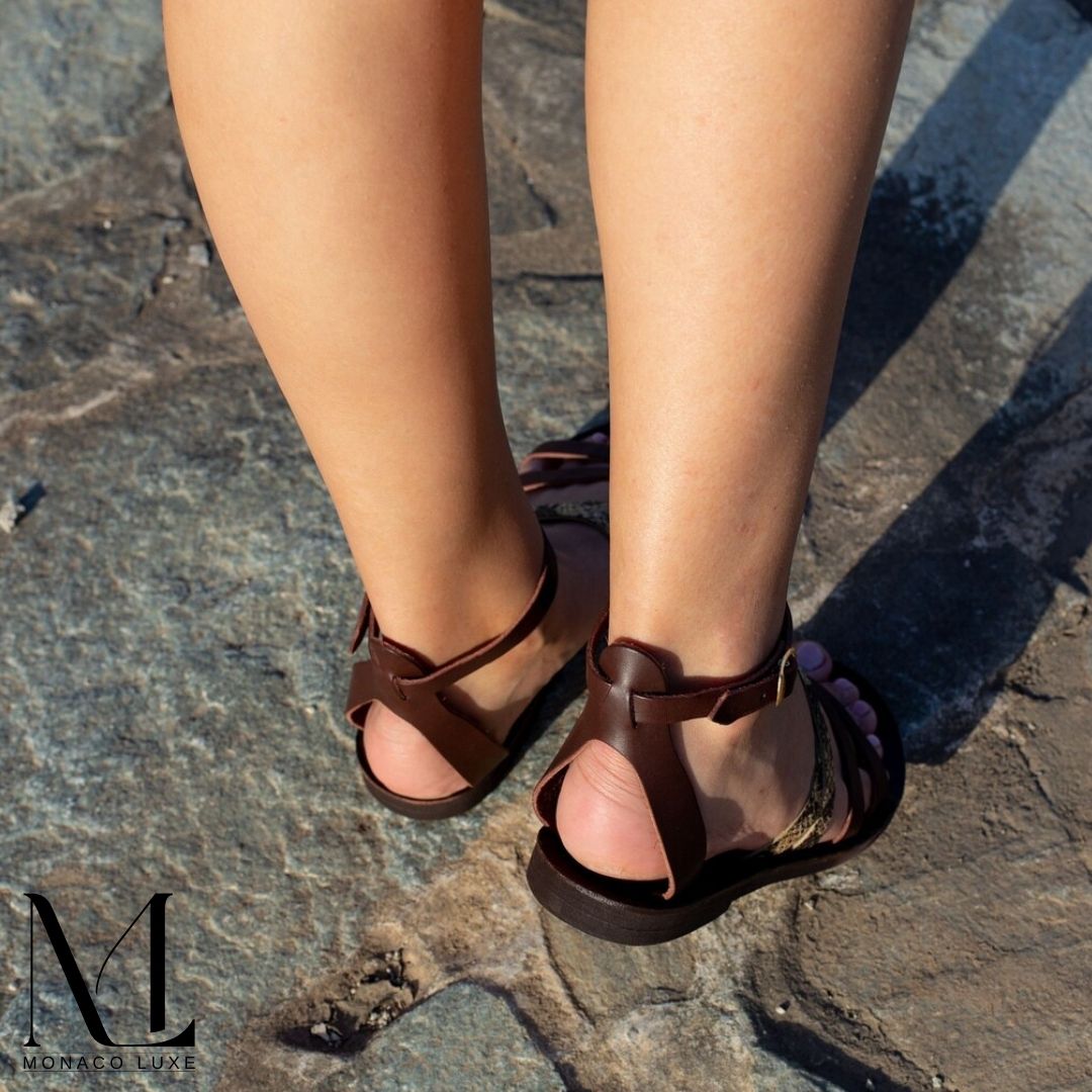 Sparta | Monaco-Luxe™ - Sandales en cuir à brides pour femme